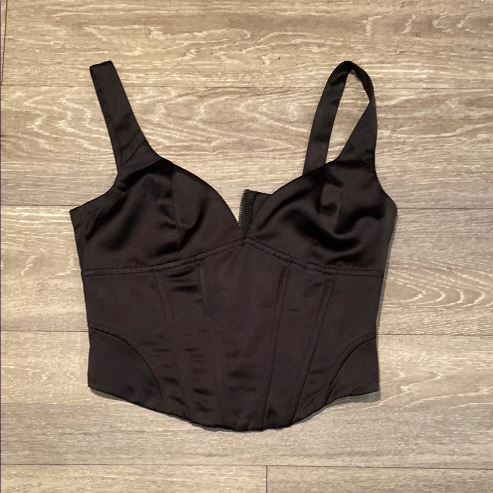 Jason Wu Black Satin Corset Top NWOT